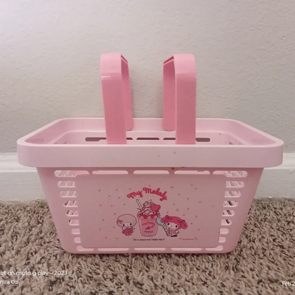 Sanrio My Melody My Sweet Piano Women's Mini Shopping Storage Basket Pink - Picture 3 of 8